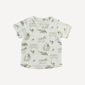 NWT 5Y Kate Quinn Short Sleeve Essential Boxy Tee Backpacking Bird Toile Cotton